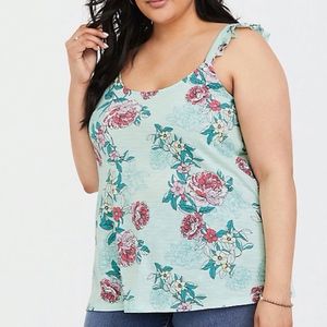 🆕 Torrid Floral Camisole in Mint Green and Pink, New with Tags